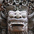 indonésie: Další dekorace na chrámové zdi.