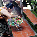 indonésie: I zde probíhá každodenní péče o domácí svatyně.