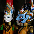 indonésie: Loutky jsou samozřejmě ručně vyráběné a malované.