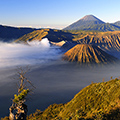 indonésie: Den dvacátýprvní: Výhled na východ slunce u vulkánů Batok, Bromo a Semeru patří k těm nezapomenutelným.
